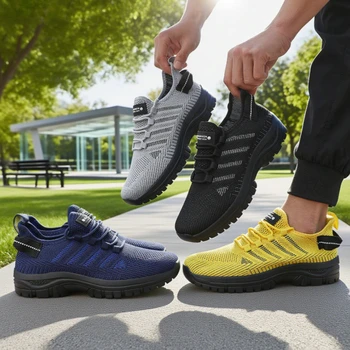 حذاء رجالي ماركة فاخرة أحذية رياضية كاجوال حذاء الصيف امرأة احذية الجري شبكة محبوكة تنفس موضة أحذية رياضية غير رسمية 2025 5