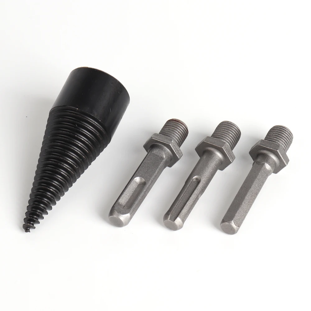 1Pcs 32/38/42/50mm Firewood Splitter Cone Drill Bit Round Hex Square Shank Wood breaker Split Woodworking Tools
