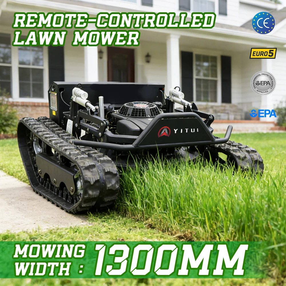 Personalized Customized Ce Epa All Terrain Lawn Mowing Robot With Rubber Tracks And Multi Functional Remote Control