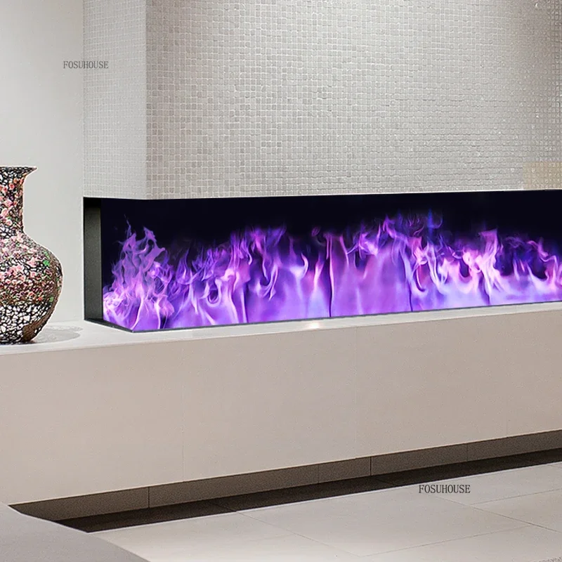 Light Luxury 3D Atomizing Fireplaces with Simulated Flames Home Decorative Fireplace Embedded Decorative Flame Fireplace Cabinet