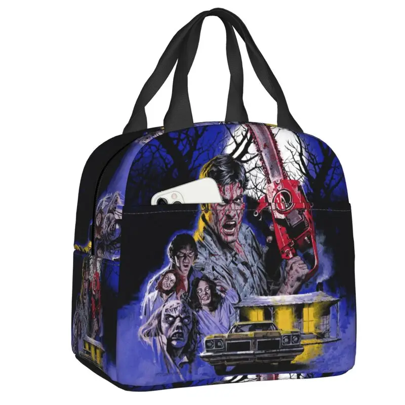 

The Evil Dead Insulated Lunch Bags for Work School Supernatural Horror Film Portable Thermal Cooler Bento Box Women Kids