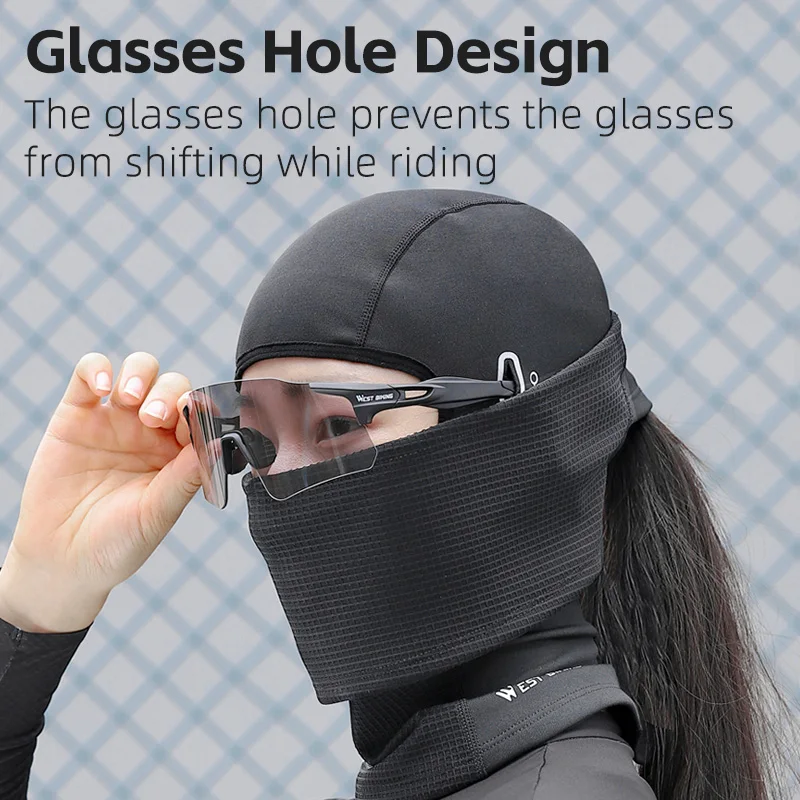 WEST BIKING Warm Cycling Headgear Winter Windproof Full Face Mask High Elastic Breathable Balaclava Hat Men Women Cycling Cap