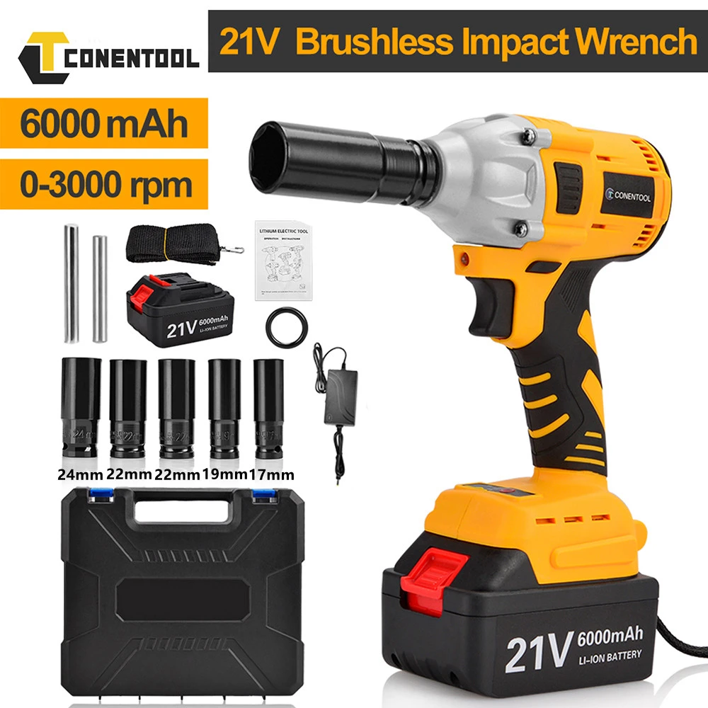 Conentool 21V Electric Impact Wrench Torque 460NM Cordless Wrench