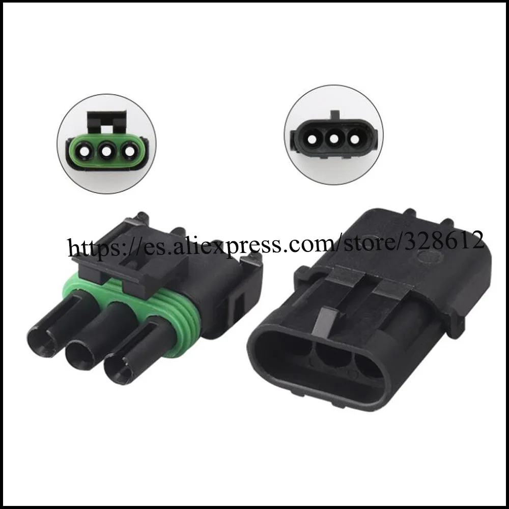

100SET 12010717 12015793 connector terminal cable Waterproof automotive plug socket 3 pin