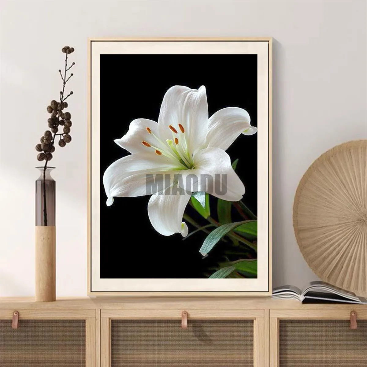 Diamond painting set for adults full diamond square diamond rhinestone art  pink lily painting home wall decoration(30*40cm)