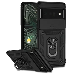 Advanced Armor Protective Case with Ring Holder and Lens Protection - Pixel 9 or 9 Pro (Black)