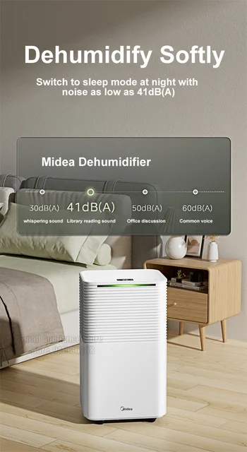 Deshumidificador - 10001289 MIDEA, 12 l, 100 m³m², Blanco