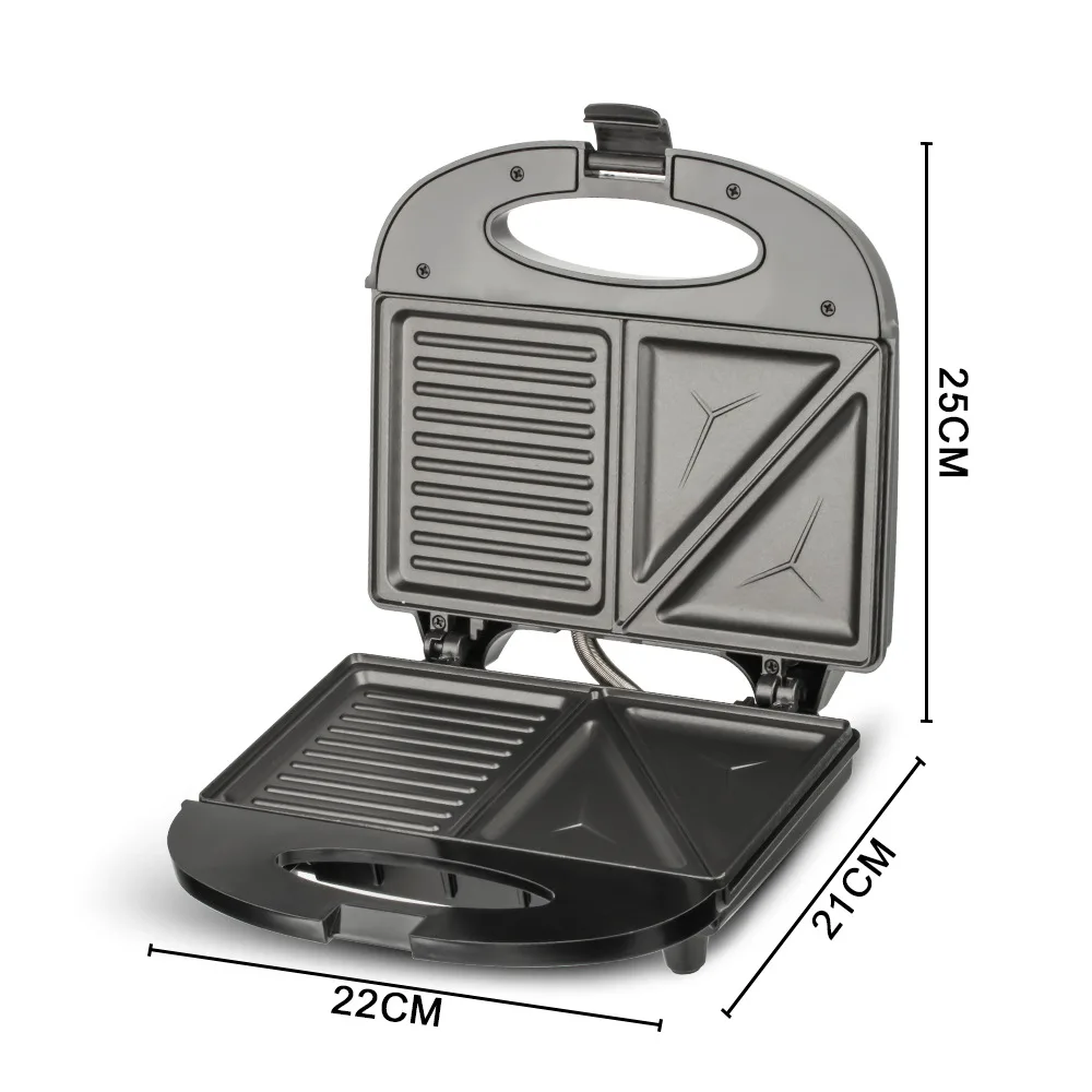 Electric Sandwich Maker with Non-Stick Plates Waffle Maker 2-IN-1 Cooking Breakfast Machine Grilled Cheese Tuna Melts Snacks 6