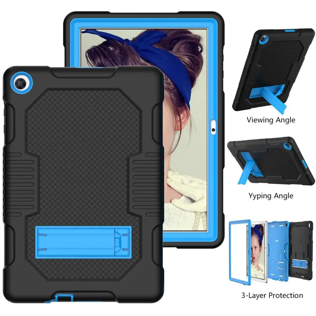 

Armor Case For Huawei MatePad T10s 2021 10.1 inch T10 9.7 inch T8 2020 8.0 inch Stand Cover 3-Layer Rugged Heavy-Duty Shockproof