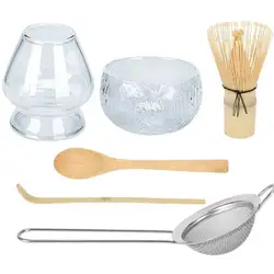 Elegant Matcha Ceremony Starter Bowl with Pouring Spout, 500 ml (6pcs Set)