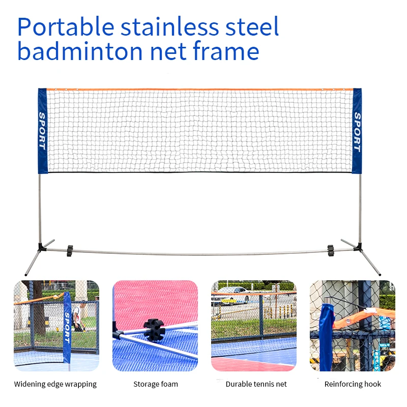 Badminton Net 1pc 3.1m 4.1m 5.1m 6.1m Badminton net frame portable standard folding portable outdoor home outdoor simple frame doubles