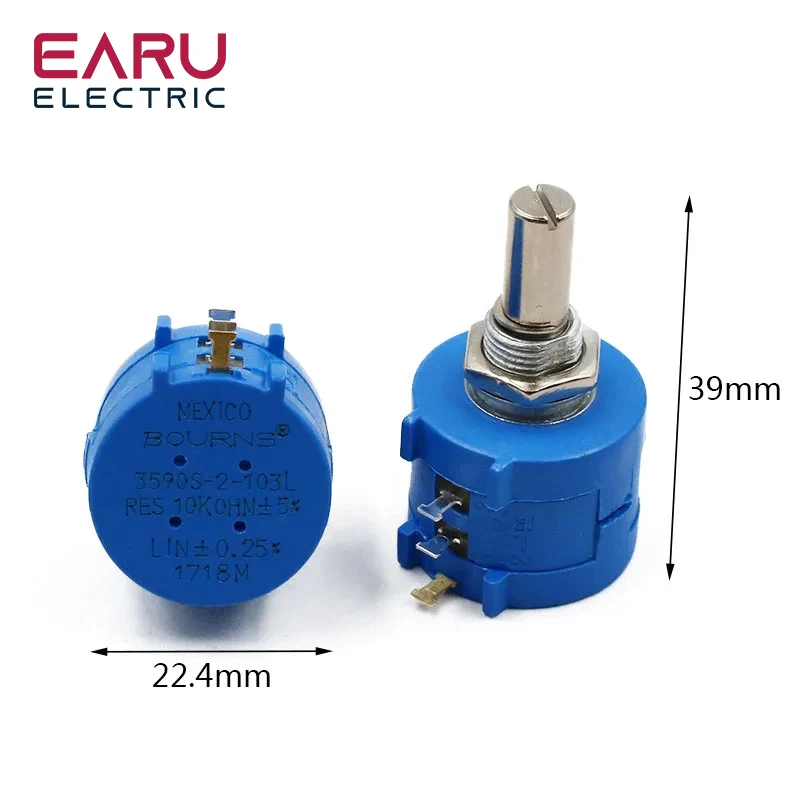 10pcs/lot Wire wound potentiometer 3590S-2-103L 3590S 10K Ohm Precision Multiturn 10 Ring Turns Linear Rotary