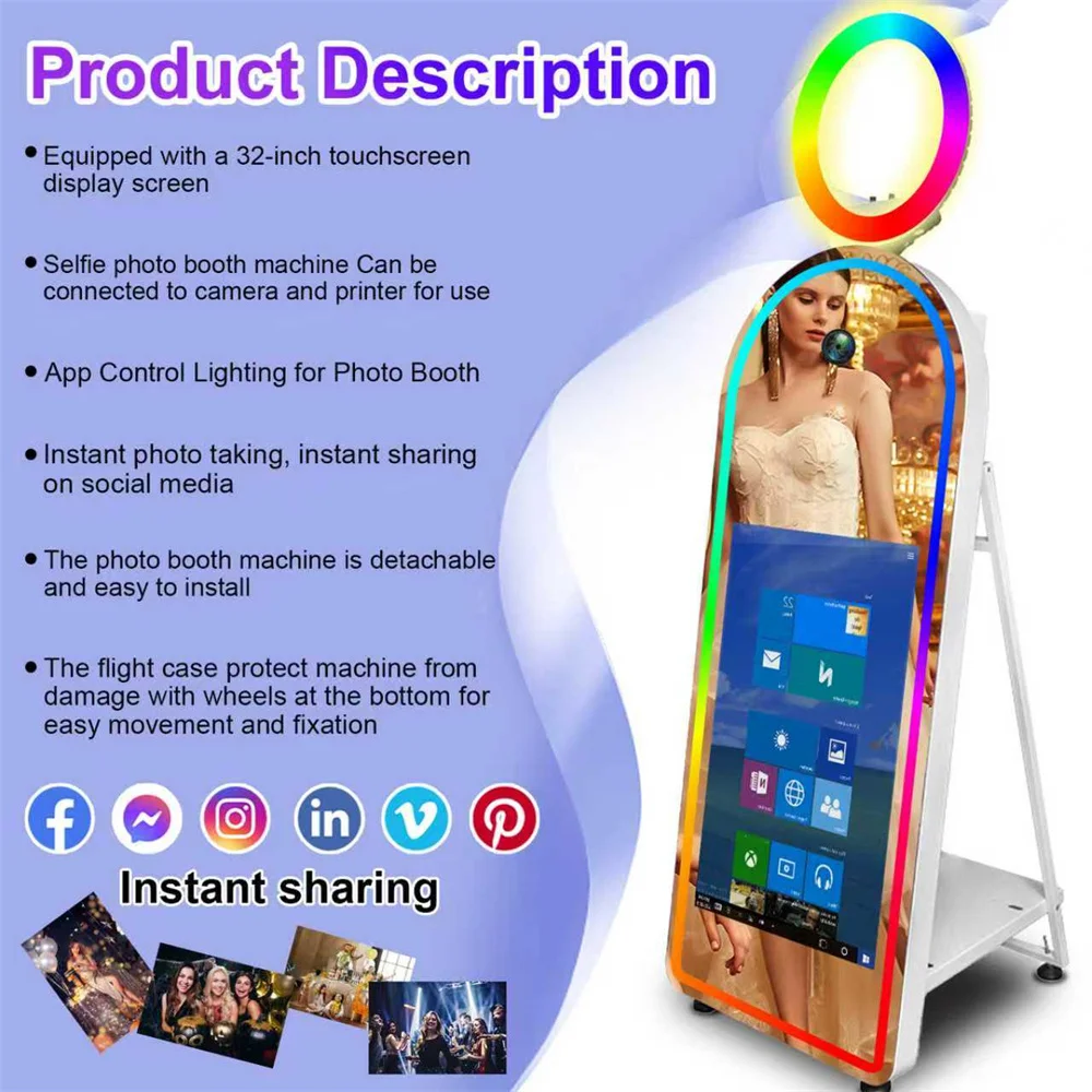 المبيعات الساخنة كاميرا مرآة كابينة تصوير مع 32 بو...