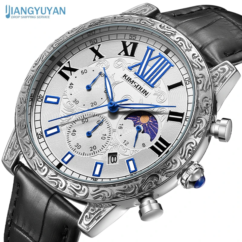 

Men Watch Luxury Leather Waterproof Sport Quartz Wristwatch Chronograph Military Watch for Men Relogio Masculino Men‘s Gift 2023