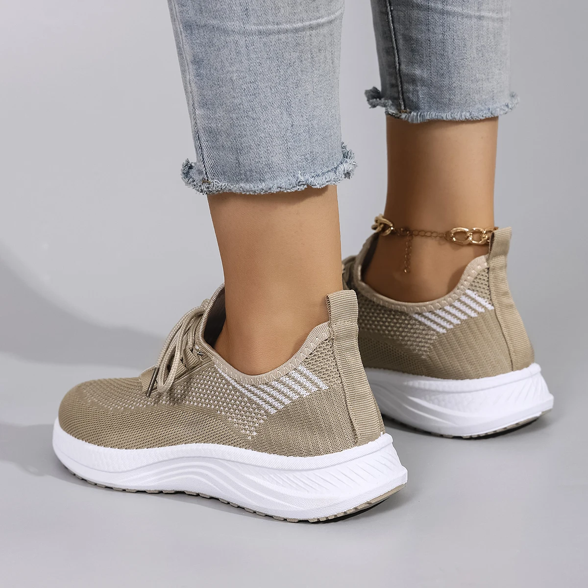 أحذية نسائية صيفية مسطحة من القماش الشبكي قابلة للتنفس، أحذية نسائية كاجوال، أحذية رياضية، تخفيضات، شحن مجاني