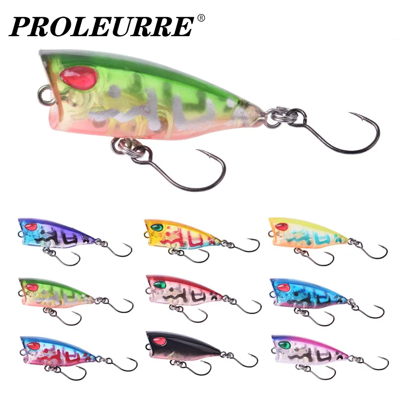 Lot De 6 Leurres De Pêche Topwater – Flottants, Yeux 3D, Pour Eau Douce Et Salée