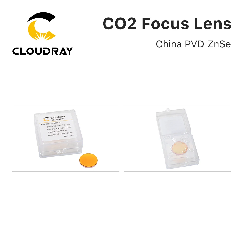 Cloudray China CO2 ZnSe Focus Lens Dia.18 19.05 20 mm FL38.1 50.8 63.5 101.6 127mm 1.5 - 4 