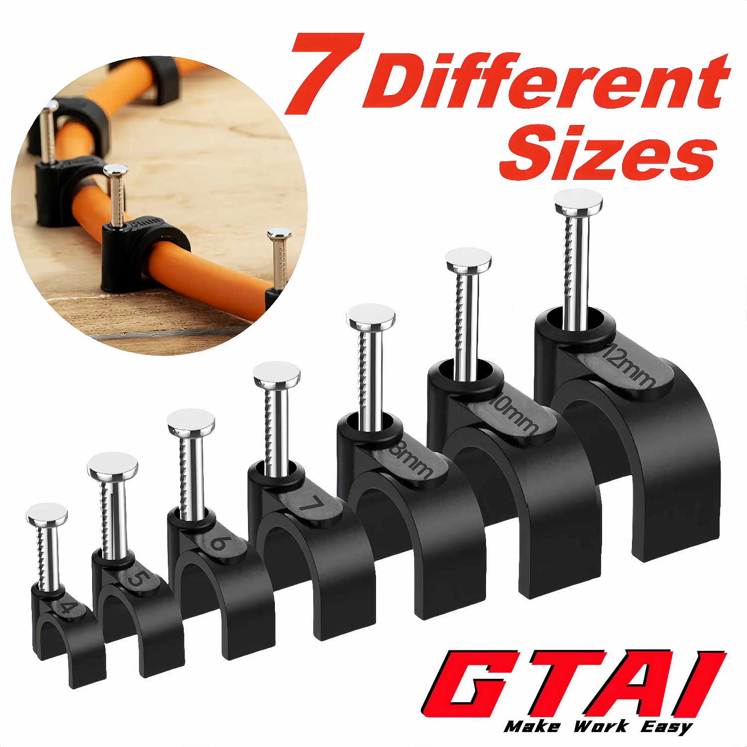 100 pcs cable clamps nail in cable clips ethernet wall clips tacks coax clip speaker wire clips