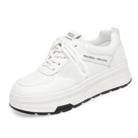 Casual Sports Shoes Women Spring Autumn Soft Leather Sole Comfortable Leather Shoes Versatile Thick Sole White Shoes Fashionable - Image 6