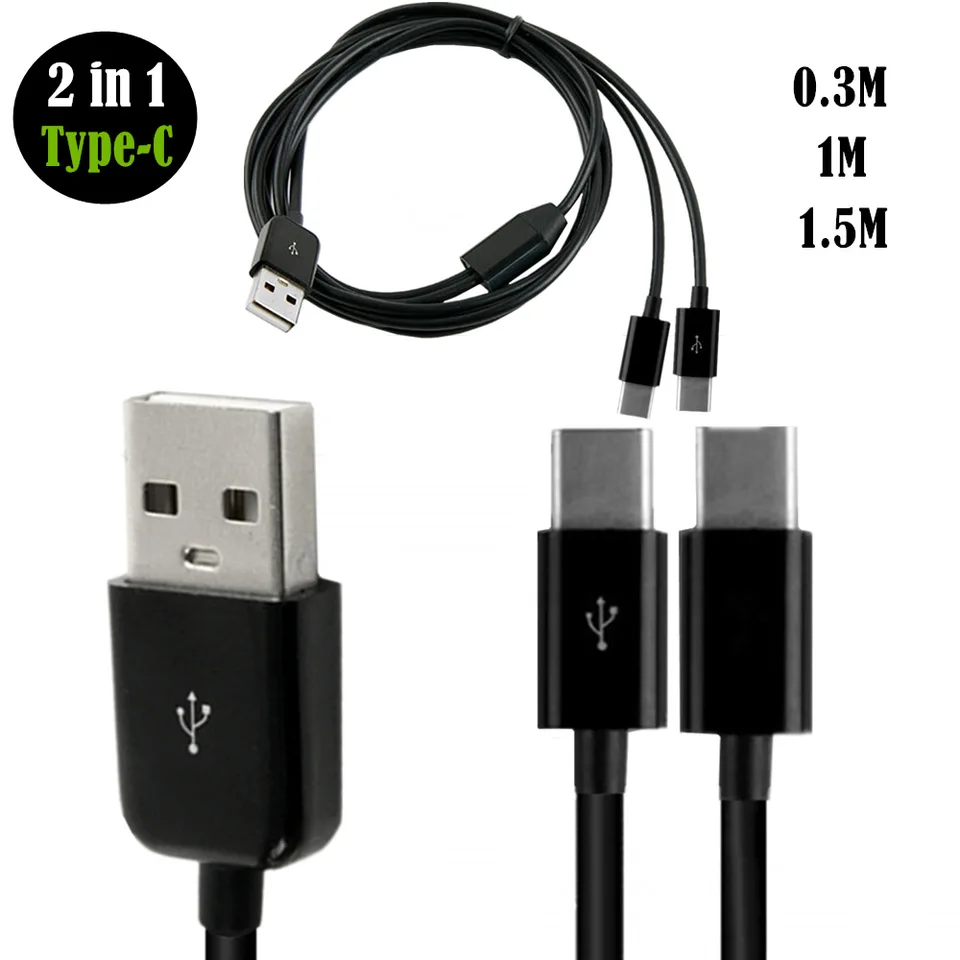 Sdoppia Usb Cavo Doppio Donna/Maschio 2.0 - 30cm Per Ricarica Rapida E Trasferimento Dati Splitter Y USB - Foto 3