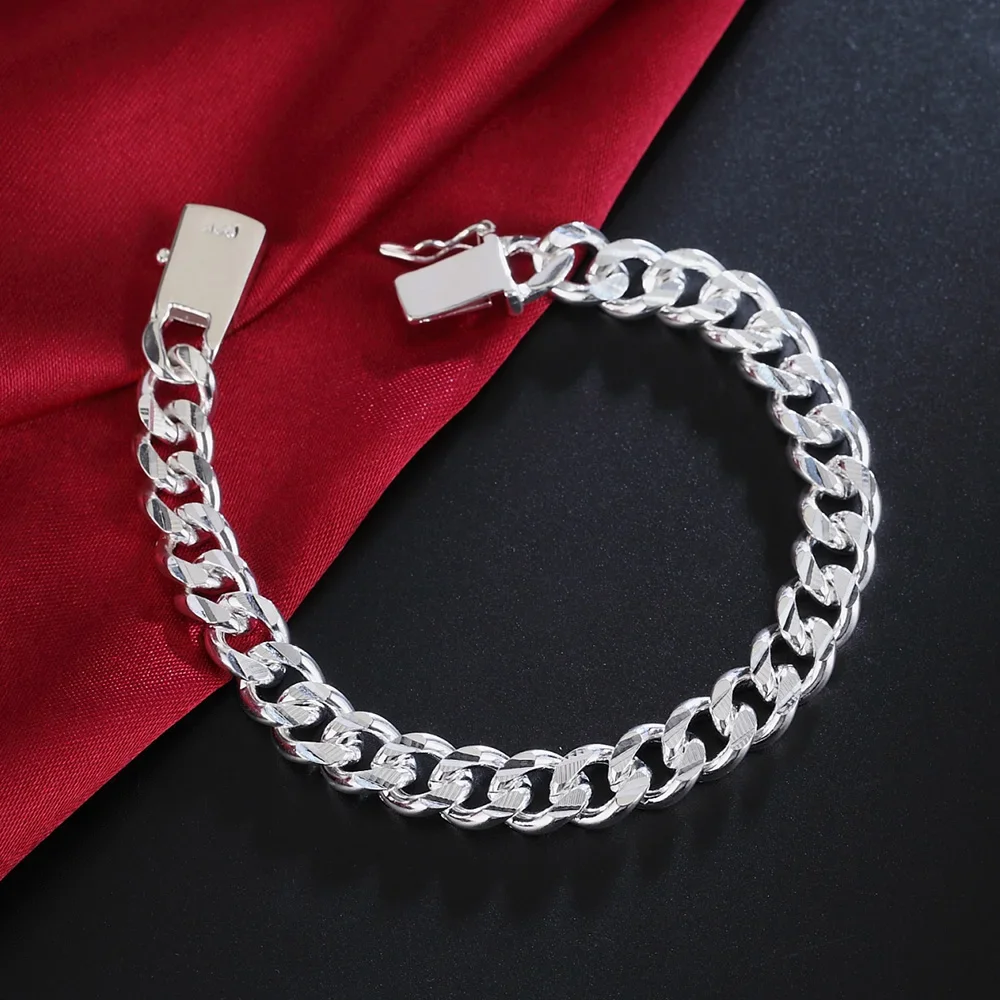 

925 Silver Plated chain exquisite twisted bracelet fashion charm women men solid wedding cute simple models jewelry