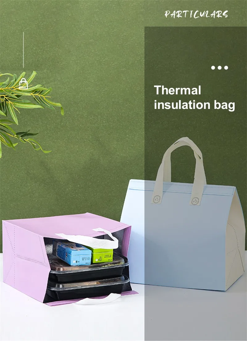 10pcs Non-Woven Insulated Tote Bags Reusable Fabric Pouches for Food, Cake, Drinks, Gro... - SKU NITB1112 - UGI Packaging
