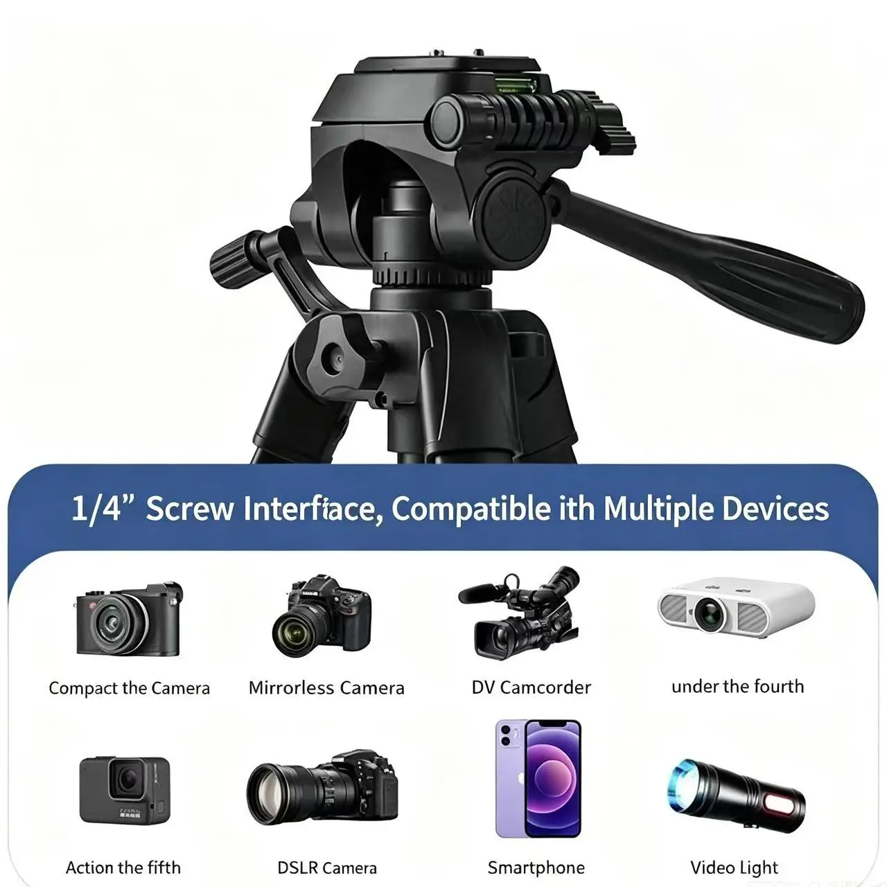 Supporto per treppiede portatile regolabile, per fotocamera D60, proiettore, smartphone, mini treppiede da tavolo per la pesca - immagine 5