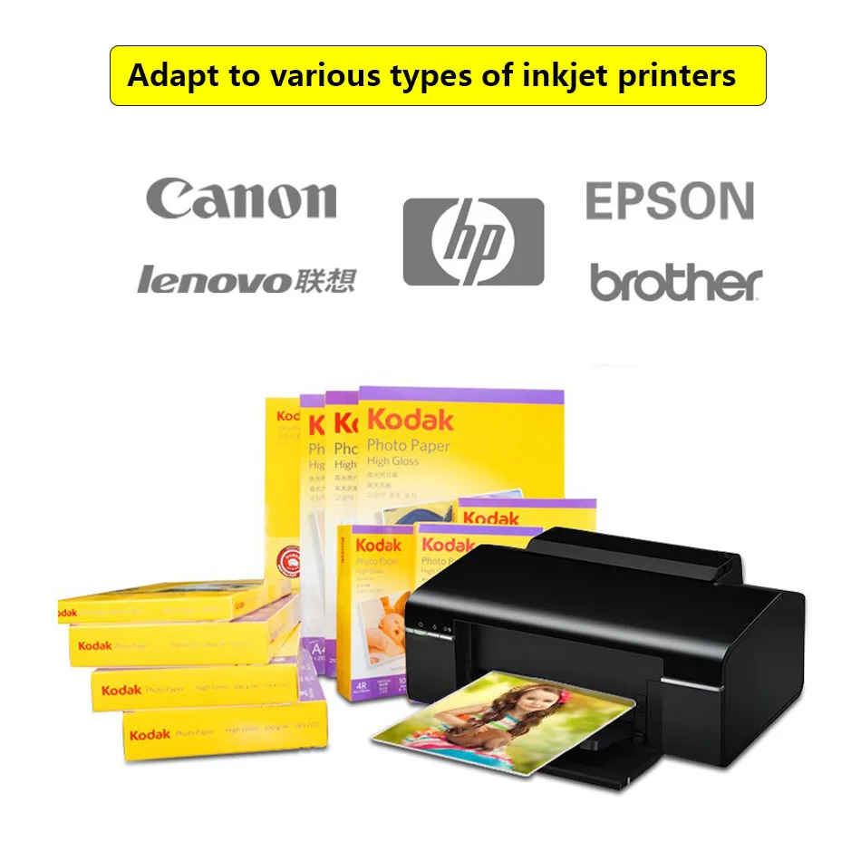 Original KODAK Printer Paper 20/50/100/200 A3/A4/A6 Photo Letter Size Sheets Inkjet Instant Dry And Water Resistant RC HighGloss