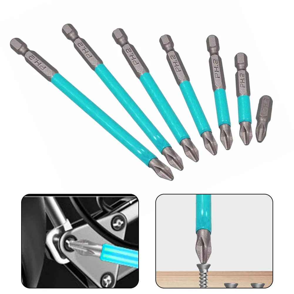

7Pcs PH2 Magnetic Anti-Slip Hex Shank Drill Bit Electric Screwdriver Bits Set For Electrician Repair Work Hand Tools