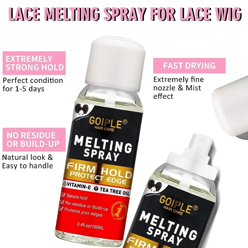 Melting Spray Tint Mousse Waterproof Lace Front Glue Adhesive Spray Edge Control Gel Styling Hair Wax Wig Installation Kit Set 3