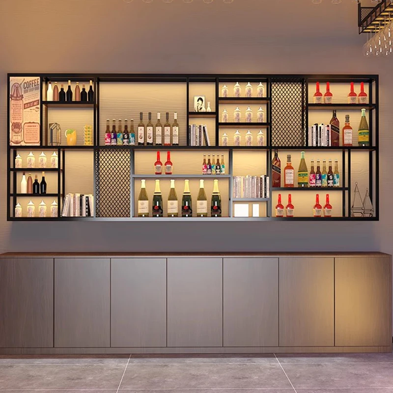 Cabnet Cabinets To Store Multifunction Portable Bar Station Wine Rack For Wall Shelf Iron Cabinet Stackable Racks Shelves Oloey
