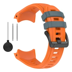 Enhanced Silicone Sport Watchband, No - Gap Design, 26mm - Instlnct 3 50mm (Orange twilight blue)