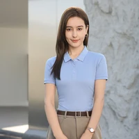 Chemises polo solides pour femmes 2026 NOUVEAU, basiques pour le travail, t-shirts confortables, chemise à boutons, hauts de sport solides, vêtements de bureau quotidiens pour femmes 6