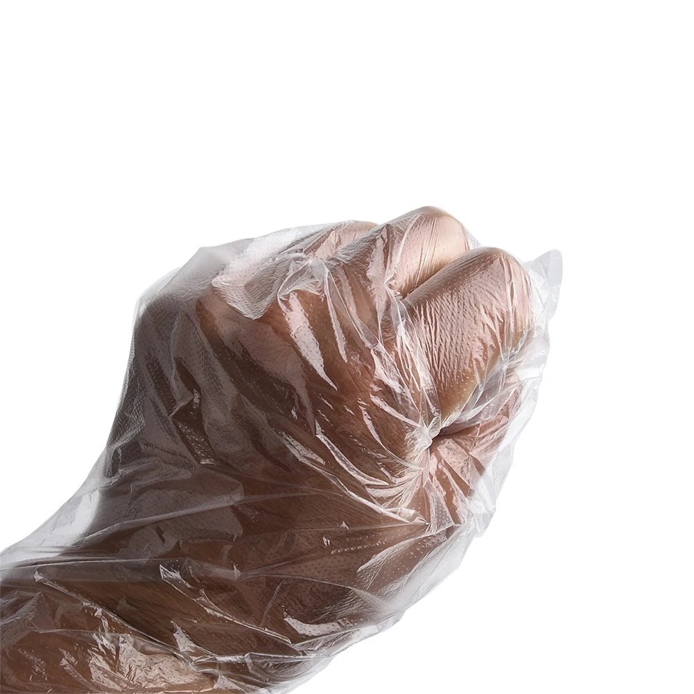 

100x Gloves Anti-skid Comfortable Corrosion-resistant Detergent-resistant Non-sterile Non-sticking Transparent