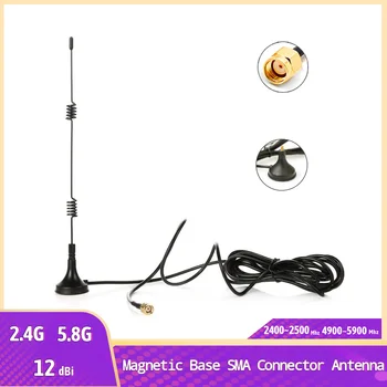 2.4G/5G Magnetic Base 12dBi Indoor External Antenna with RP-SMA Connector for  Wifi Router Modem Antenna GR174 3 Meter Cable