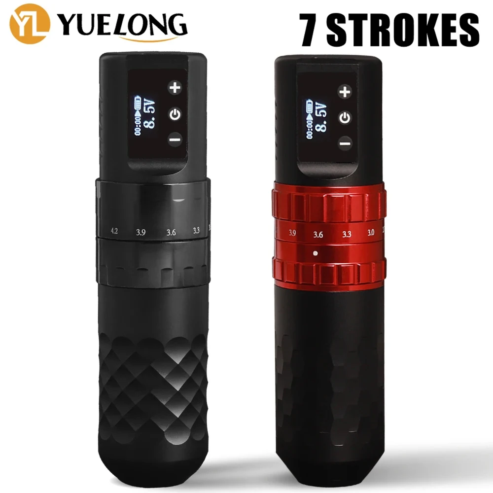 Tattoo Supplies Tattoo Kit Tattoo Pen Wireless Adjustable 2.4-4.2mm Stroke Rotary Cartridge with 1800mAh Power Coreless Motor for Artists