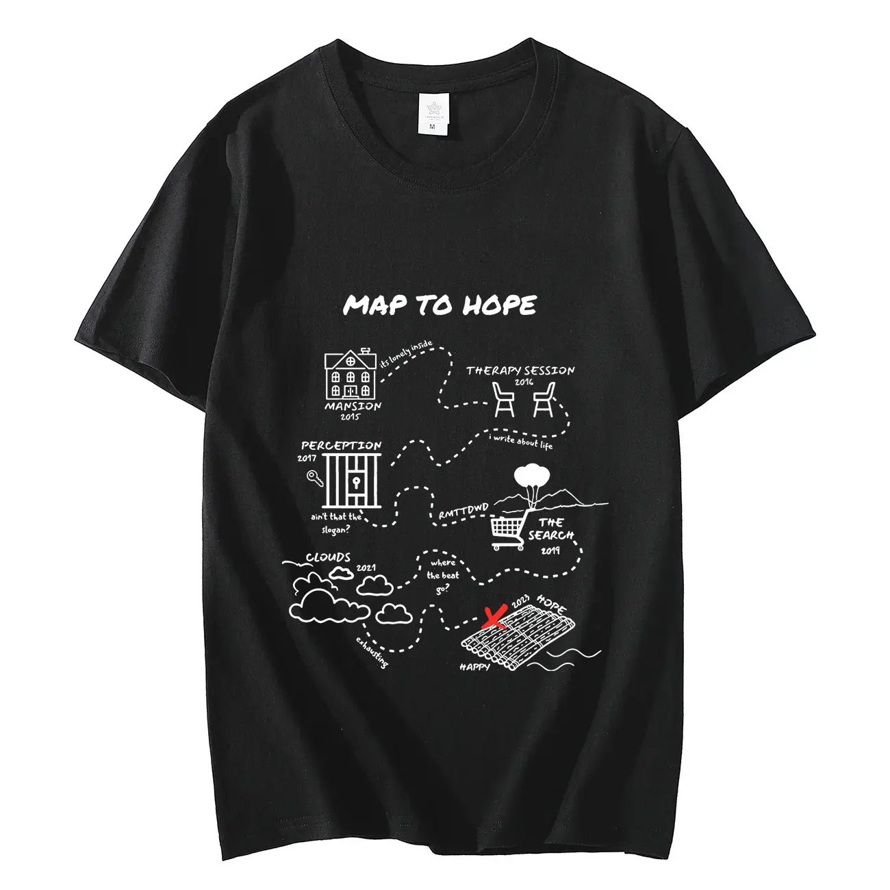 Rapper Nf Map To Hope Album Graphic T-Shirt Uomo Donna Harajuku Hip Hop T-Shirt Manica Corta Moda Casual T-Shirt Oversize