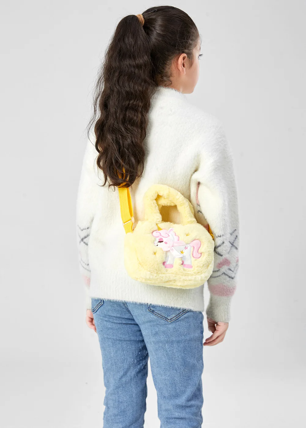 Kid ricamo unicorno peluche Crossbody borse e borsette bambine