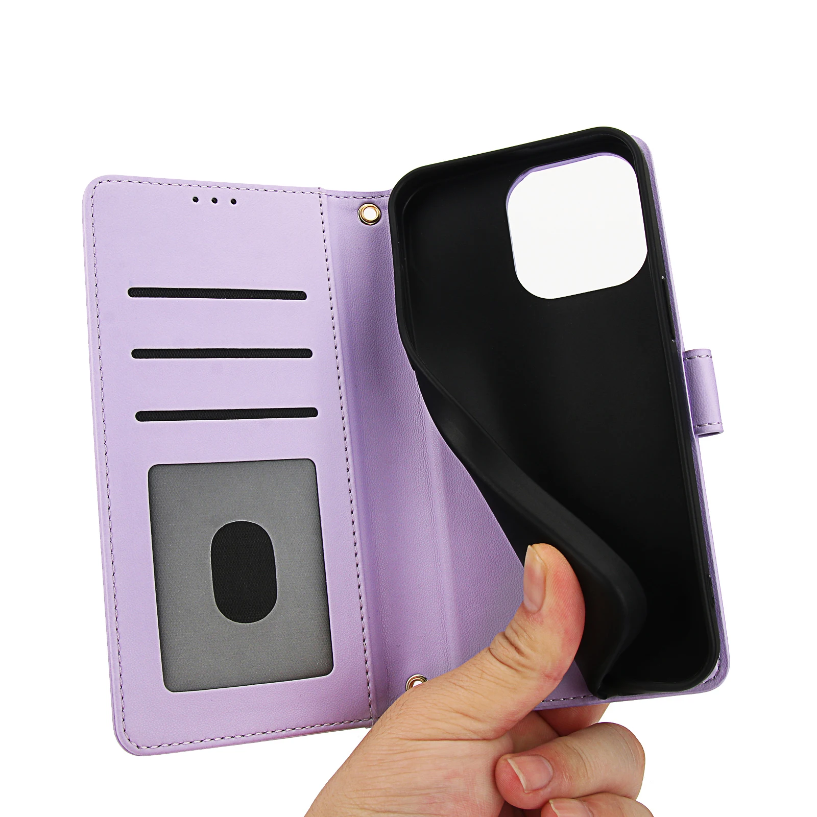 Capa de couro tipo carteira para cartões crossbody Solt para iPhone 16 Pro Max 15 Plus 14 13 12 11 XS XR SE 2022 Capa tipo cordão tipo livro_voghion.com