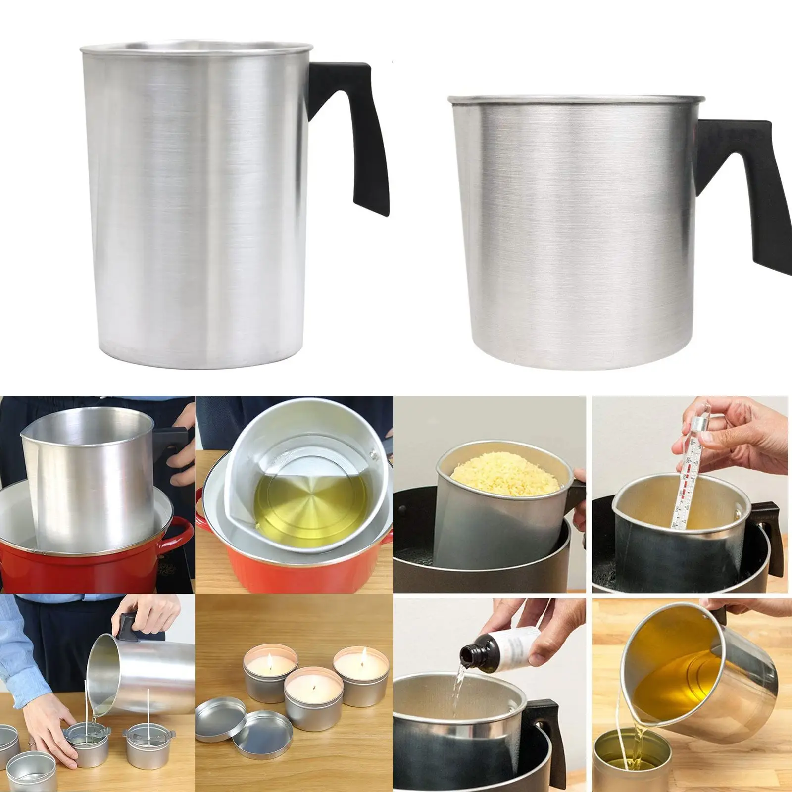 1.2/3L Candle Melting Pot Wax Melting Aluminium Cup Non Stick Pouring