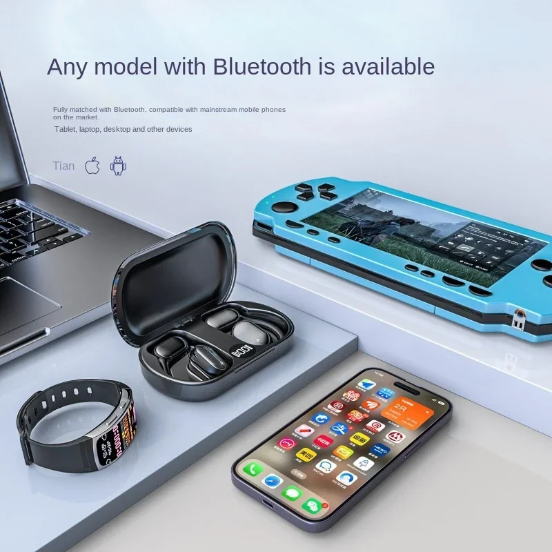 TWS Bluetooth 5.3 Earphones WIth Mic Wireless Headphones HiFi Stereo Ear Hook Earbuds Noise Reduction Sports Waterproof Headsets