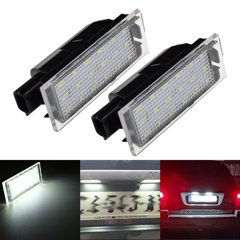 

2Pcs Canbus No Error LED License Number Plate Light For Land Rover Range For Land Rover Discovery LR3 white 12v