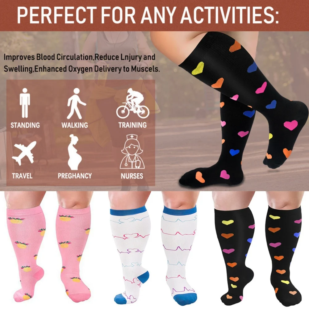 

Compression Socks Marathon Running Sports Socks Men Women Medical Nursing Knee High Stockings Fitness High Elasticity Fat Sock