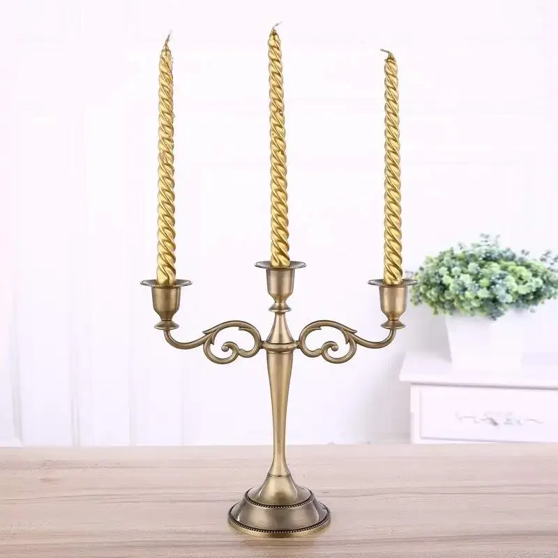 Home decor Bronze Candelabra Metal 5/3 arms Candle Holders Wedding Decoration Candlesticks Event Candle Stand Table Centerpiece candle holders