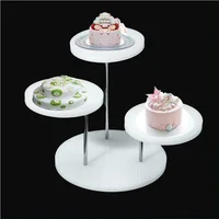 Acrylic ring jewelry display rack Multi-layer round jewelry rotating display table cake dessert disp 1
