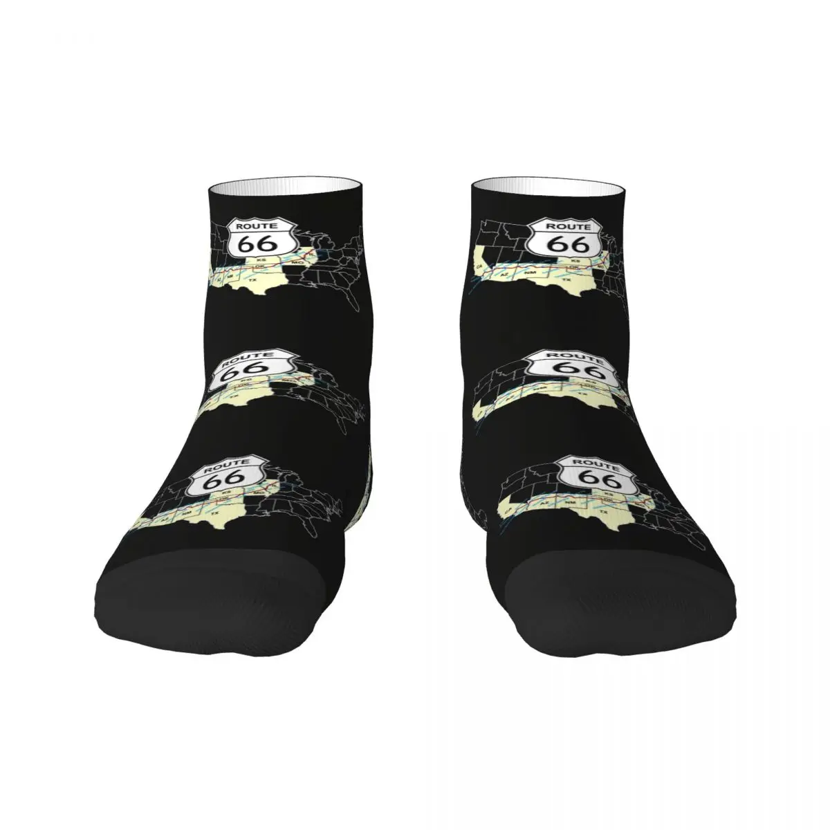 Route 66 Map Dress Socks Calzini Da Uomo Caldi E Divertenti Novità Usa Highway Crew Socks
