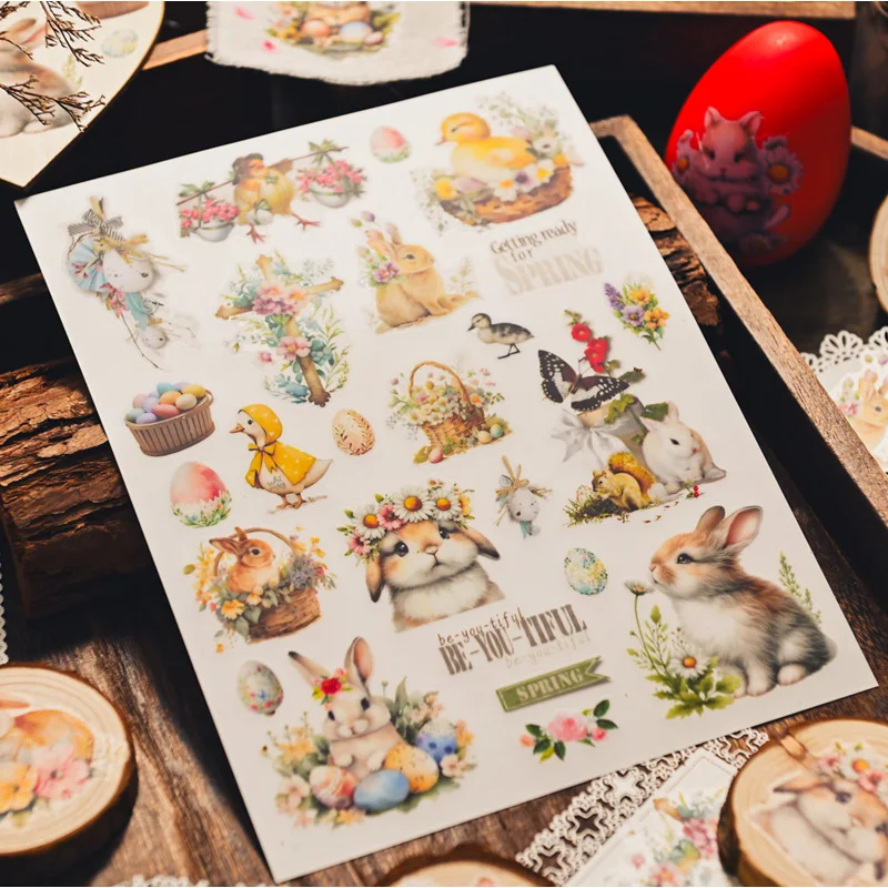 Easter Egg and Bunny Rub On Paper Stickers Festival Card Making Journaling Decoration Cloth DIY Print Transfer Craft Supplies cartoon stickers decorative stickers self adhesive stickers custom stickers stationery stickers anime stickers air blower vacuum paper stickers adhesive stickers decorative labels stickers
