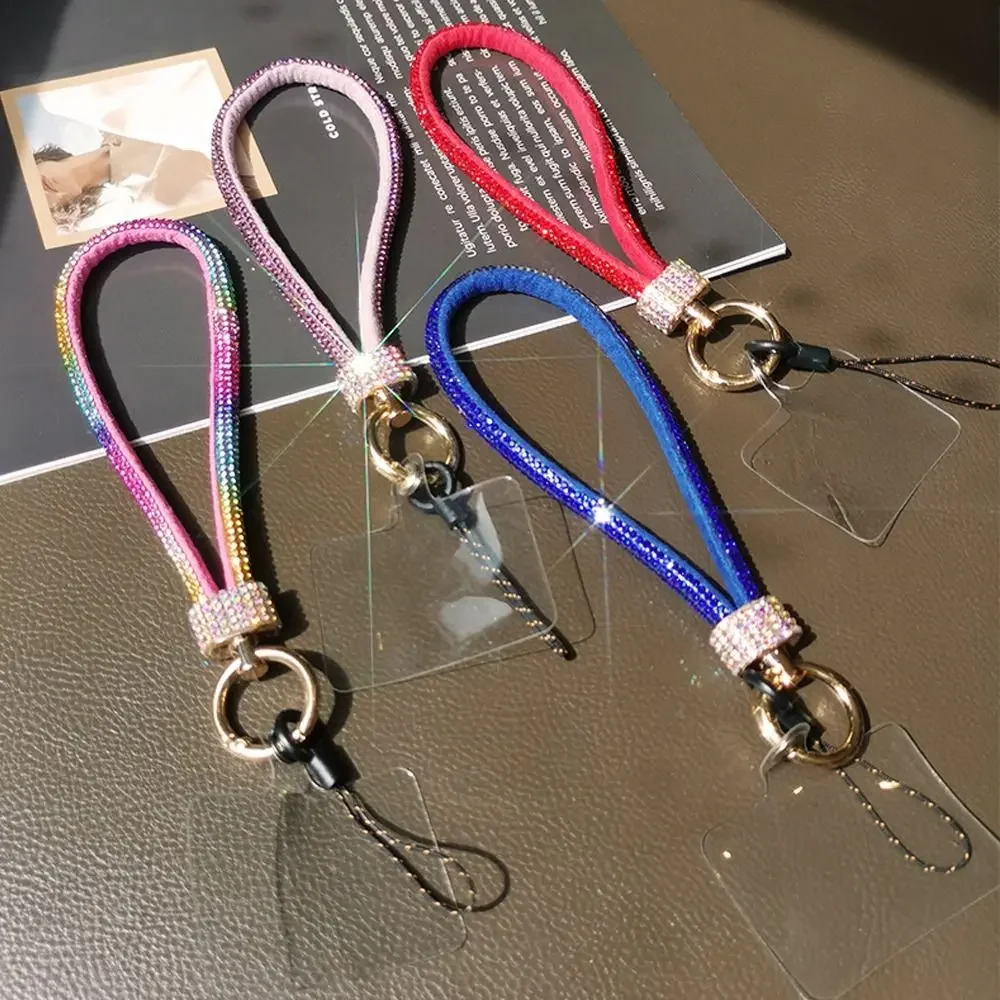Fashion Keychain Rhinestone Phone Lanyard Bright Bling Bling Diamond Crystal Anti-lost Rope Hanging Cord Phone Accessories