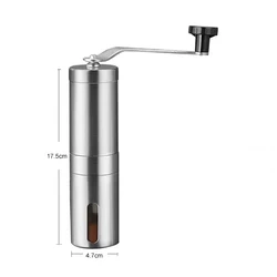 Premium Stainless Steel Manual Coffee Grinder with Adjustable Ceramic Burrs and Hand Crank (M)
