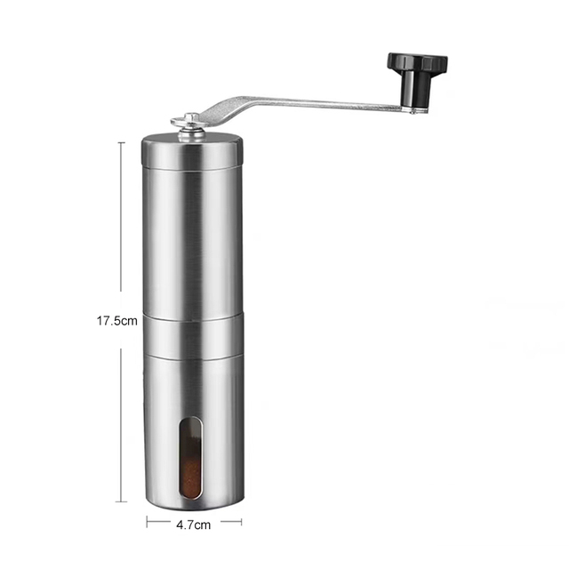 Stainless  Portable Manual Coffee Grinder Hand Coffee Mill with Ceramic Burrs Adjustable Settings Portable Hand Crank Tools